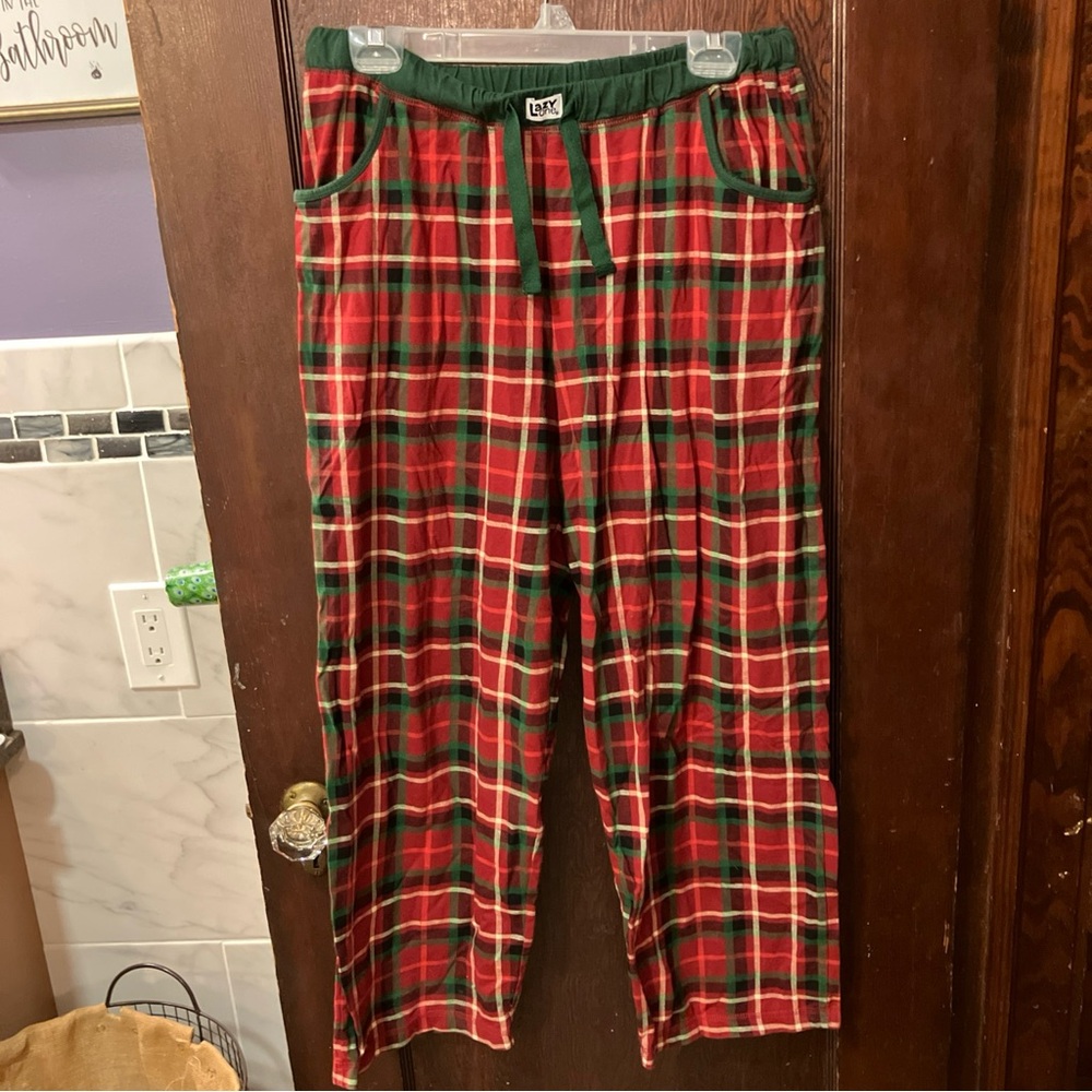 LAZY ONE PLAID COTTON FLANNEL PAJAMA PANTS WOMENS LARGE
